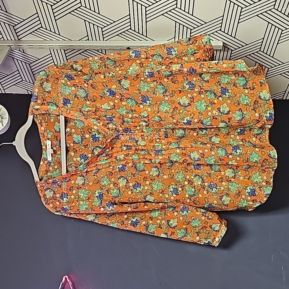 Rose & Olive Orange Floral Women's Top